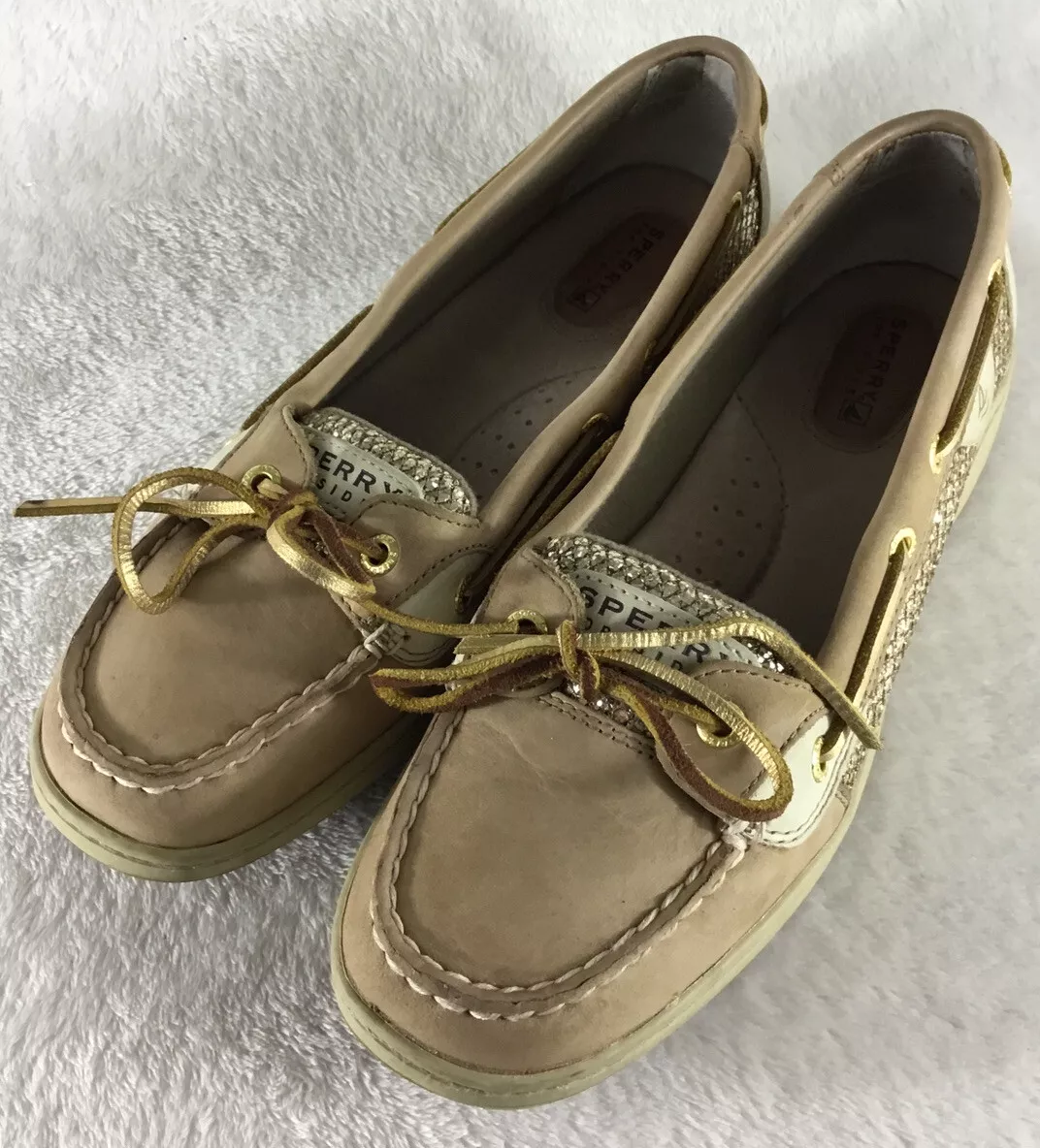 Gold shop glitter sperrys