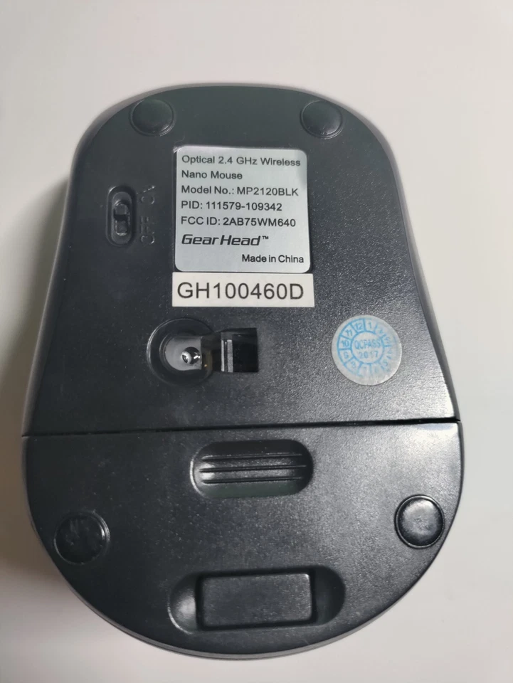 Gear Head MP2120BLK Black Wireless Nano Mouse Optical  - Image 2 of 3