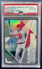 2019 Panini Donruss Optic Illusions HOLO #OI-1 Mike Trout PSA 10 ⚾️💥