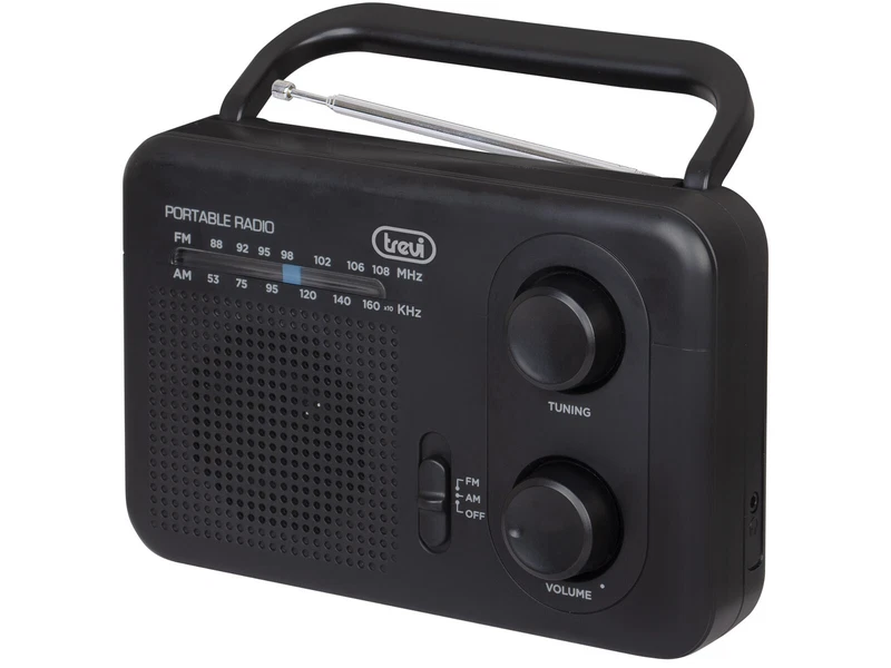 Radio Portatile AM/FM Trevi RA 7F64 Nera Uscita Cuffie Jack 3,5 mm