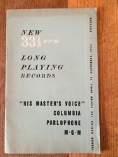 New 33 1/3 R P M long playing records. 1954 Music Catalogue. Very Good.