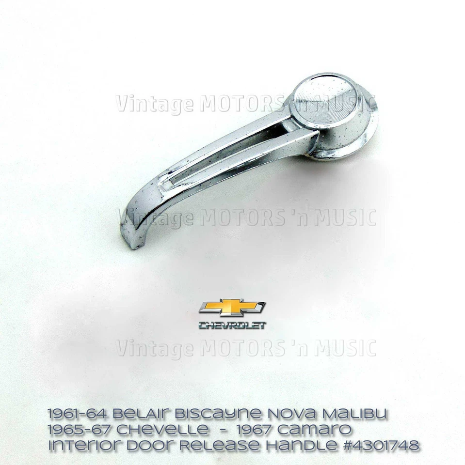 Manija de liberación de puerta interior GM #4301748 Chevrolet 1961-67 Nova Chevelle Camaro Foto 3 de 4