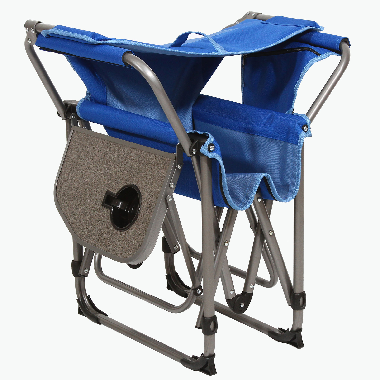 KampRite Camping Folding Compact Director's Chair w/ Side Table, Blue