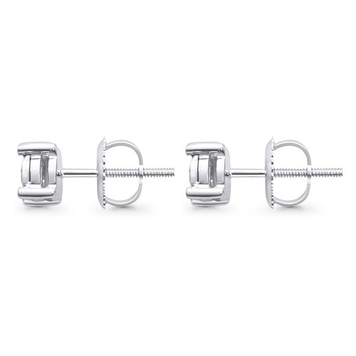 Diamond Round Men Stud Earring Solid 10k Gold Unisex Hip Hop Stud Earring 5.0mm - 第 15/52 張圖片