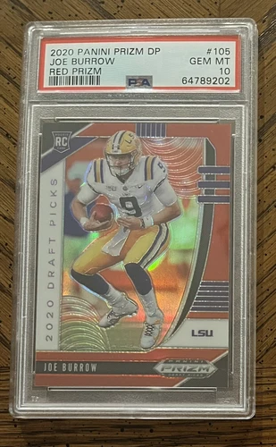 2020 Panini Prizm Draft Joe Burrow Red RC #105 PSA 10
