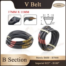 B Section V Belt, Imperial B25" - B100", 17MM X 11MM BELT Metric B600 - B7000