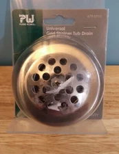 Universal Grid Strainer Tub Drain Chrome Finish New