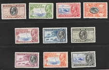 1935 Cayman Islands Sc# 85-94, KGV, Definitive set to Two Shillings. MH Cv$90