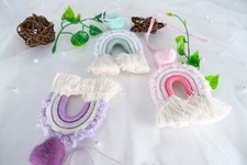 Macrame Rainbows Mini Macrame Rainbow Car Diffuser Rainbow Mini Wall Hanging USA