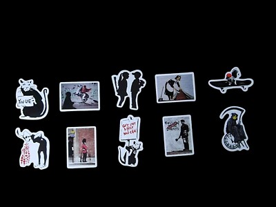 Banksy Aufkleber sortiert - 10 Stück