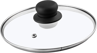 GLASS LID REPLACEMENT VENTED FRYING FRY PAN SAUCEPAN CASSEROLE  COVER 28CM