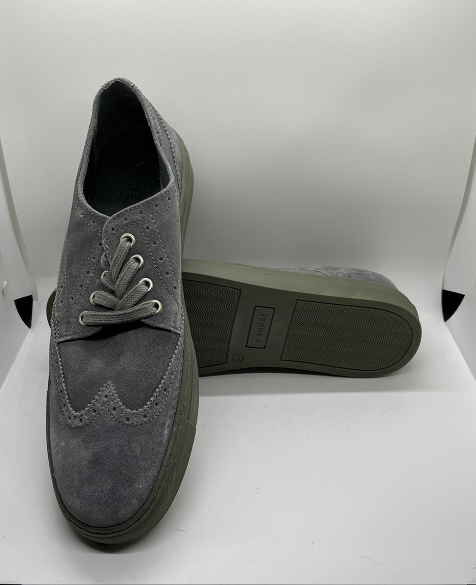 SAOLA J. SCARPE scarpa elegante uomo grigia Warner punta alare Oxford scamosciata taglia 11