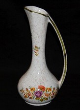 VINTAGE California Originals FLORAL JUG 1960's Made in USA ELEGANT ART POTTERY!