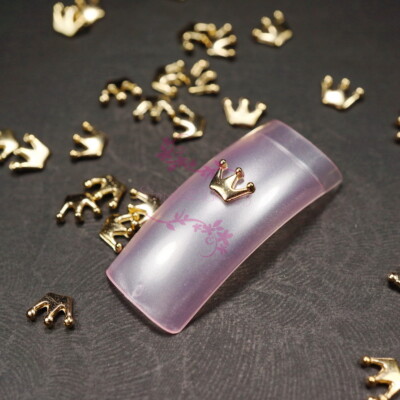 100pcs Small Crown Design Metal Alloy Charms Nail Art Crafts Manicure 3D Decor