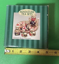 Miniature Tea set “Beary Christmas” NIB Vintage C & F Enterprises 1995 