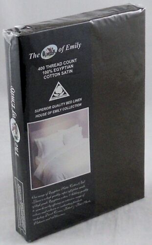 Juego de fundas de edredón tamaño cama doble marrón oscuro algodón egipcio satén 400Tc - Imagen 1 de 1