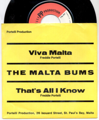 THE MALTA BUMS - Viva Malta / That's All I Know  Unc. 7'' Record Freddy Portelli