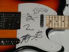 BLUES TRAVELER SIGNED SUNBURST ELECTRIC GUITAR JOHN POPPER ALL 5 PROOF JSA COA — photo 2