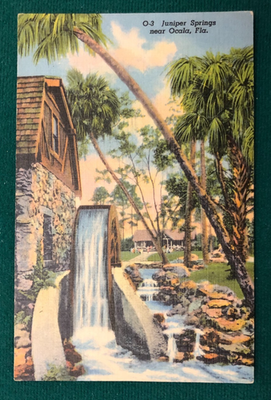 #ad Postcard Mill Florida Ocala Old Water Mill at Juniper Springs in Ocala $6.22