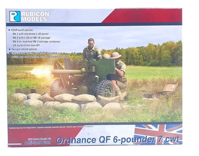 Rubicon Models 1:56 British QF 6 Pounder 7cwt Modell Bausatz NEU