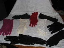 Group of Nine Pair of Vintage Women's Dress Gloves Size 7 & 7-1/2