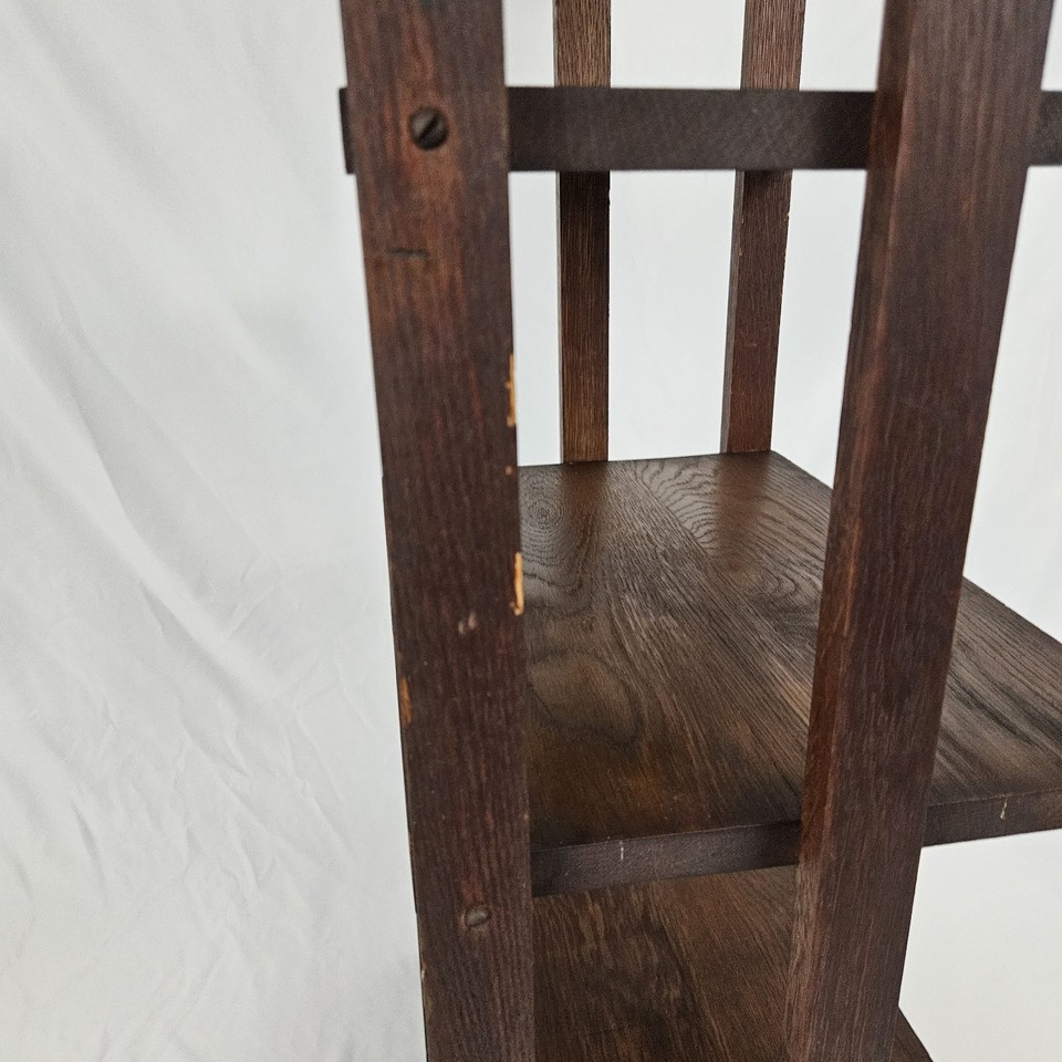 Antique Library Lectern Book Shelf Bookcase Oak Mission Arts & Crafts ...