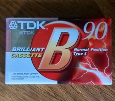 TDK B90 Brilliant Cassette Tape Normal Position Type I, NEW SEALED