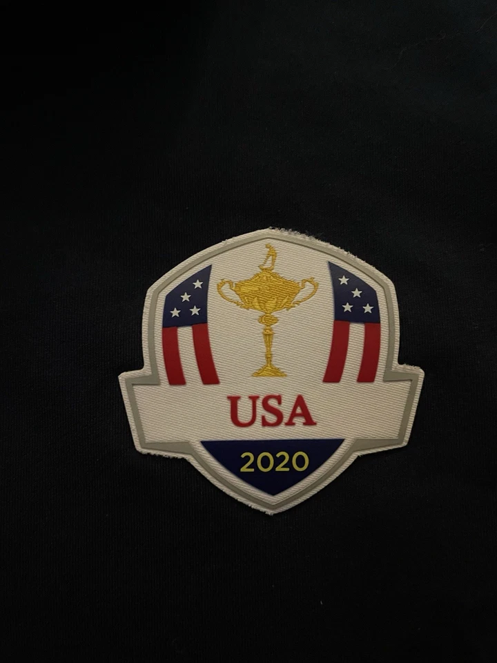 Camisa polo de golfe RLX Ralph Lauren Ryder Cup 2020 EUA listras vermelhas azuis grande JBHS - Imagem 3 de 4