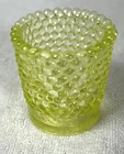New ListingVintage Uranium Glass Hobnail Toothpick Holder Vaseline Glass UV Reactive 2.5"