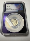 1947 D 10C MS 65 Roosevelt Dime NGC Uncirculated Purple Core Label Silver Coin