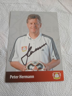 Signed Postcard Peter Hermann Bayer Leverkusen NEW 