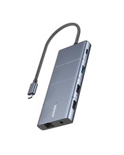 Anker USB C Hub, 11-in-1 Docking Station Dual Monitor, 10 Gbps USB-C and Gray
