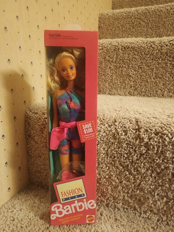 BARBIE DOLL FASHION PLAY IOP UNOPENED 1991 MALAYSIA #2370 MATTEL BLONDE HAIR VTG