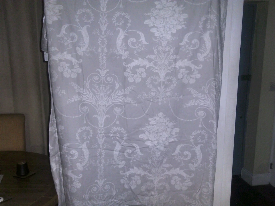 laura ashley josette dove grey pair of curtains 88 ins wide x 90 inches long - Image 3 of 3