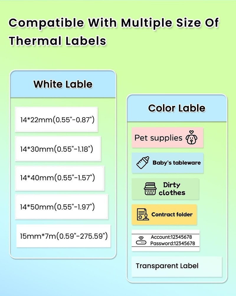Bluetooth Label Maker HP6-C with Tape - Portable White Label Printer