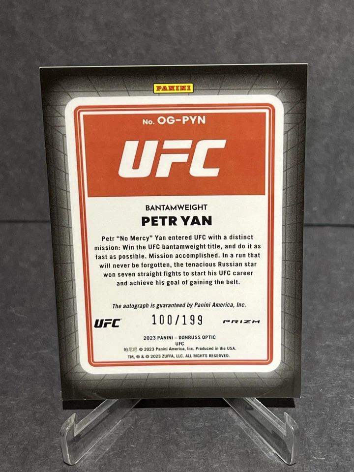 PETR YAN 2023 DONRUSS OPTIC UFC RED PRIZM OPTI-GRAPHS AUTO SP /199 #OH-PYN - Image 2 of 2