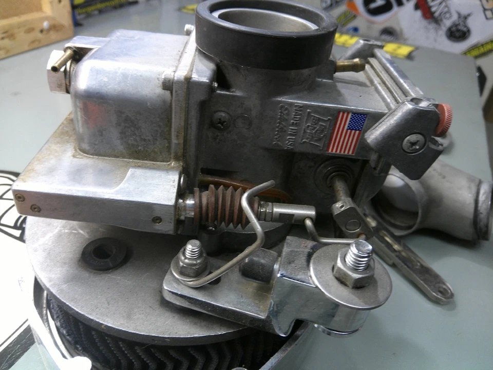 Carburador EDELBROCK Qwiksilver 38 mm con filtro de aire Harley Davison con mani evo Foto 4 de 4