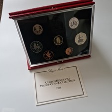 Royal Mint 1988 Proof Coin Year Set Great Condition in red Case With COA