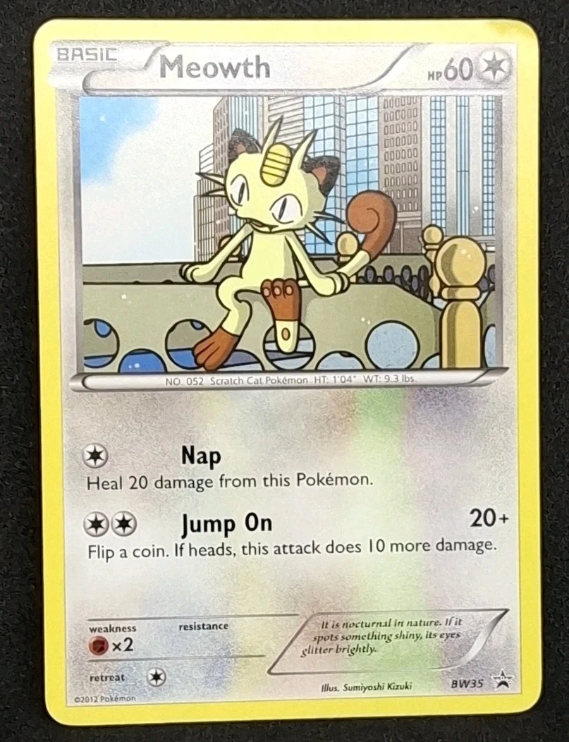 Meowth BW35 Black & White Black Star Promo Regular MP/HP