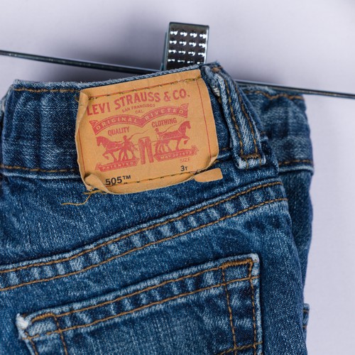 Levis 505 Jeans Boys 3T Blue Denim Regular Fit Adjustable Waist Kids Casual - Picture 12 of 12