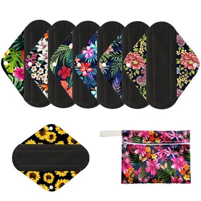 Bamboo Charcoal Reusable Menstrual Pads Panty Liner Size Eco Friendly Natural