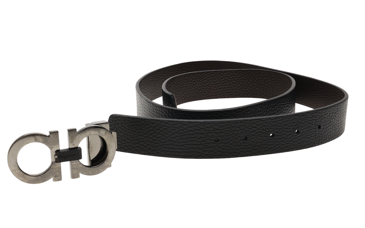 Salvatore Ferragamo L96157 Gancini Reversible Leather Belt Length