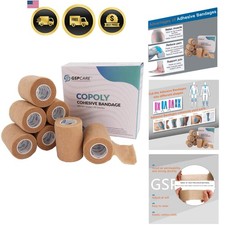Self Adhesive Wrap Cohesive Wrap Bandages 6 Count 3" x 5 Yards, Medical Tape,...