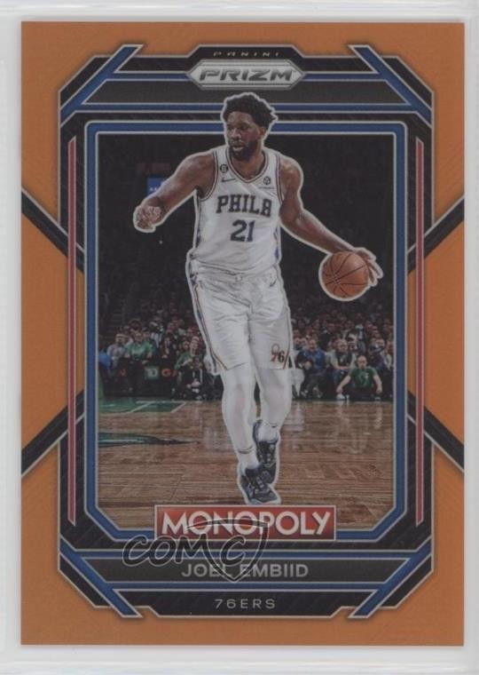 2022-23 Panini Prizm Monopoly Orange Prizm /124 Joel Embiid #67 10zi