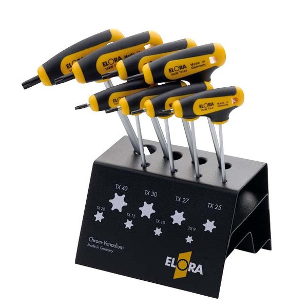 Elora Torx® Winkelschraubendreher Satz Mit T-Griff 8 Tlg. Im WerkstattstäNder-image