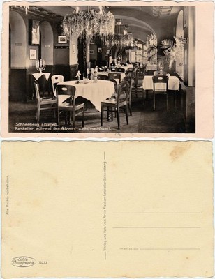 Schneeberg (Erzgebirge) Ratskeller während der Weinachtszeit 1930