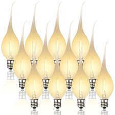 12 Pcs Silicone Dipped Candle Light Bulbs, LED Silicone Candle Bulbs, 0.7 Wat...