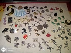 Vintage Lot of 100 Pendants or charms from Broken costume Jewelry Metal Shell +