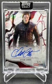 2026 Topps Marvel Vault Chris Pratt (Star Lord) Chrome Auto Red 5/5 #IA CL OMEGA