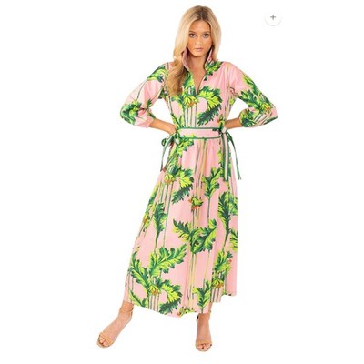 House of MBR Pink Regency  Birdie Long Maxi Dress NWT medium